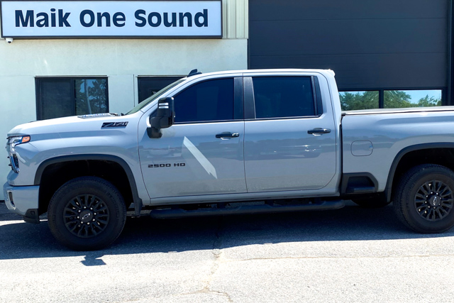 Chevrolet 2024 2500 HD with professional window tint in North Bay